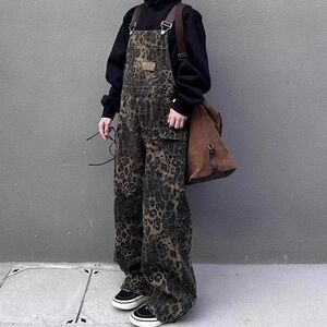 Leopard Print Women's Overalls